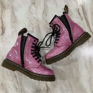 Dr. Marten Glitter Pink Combat Boots